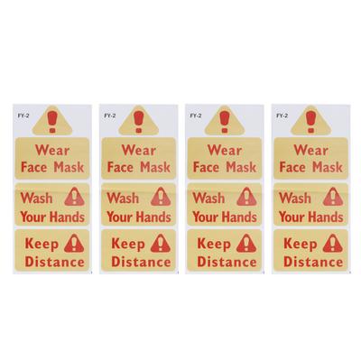 4 Pièces Panneaux d'Avertissement Stickers Muraux Attention Autocollants d'Avertissement Bricolage Décoration Fenêtre de Magasin de Cuisine