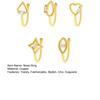 5 Pcs Nose Ring Hoops for Women Geometry Heart Rhinestone U Shaped