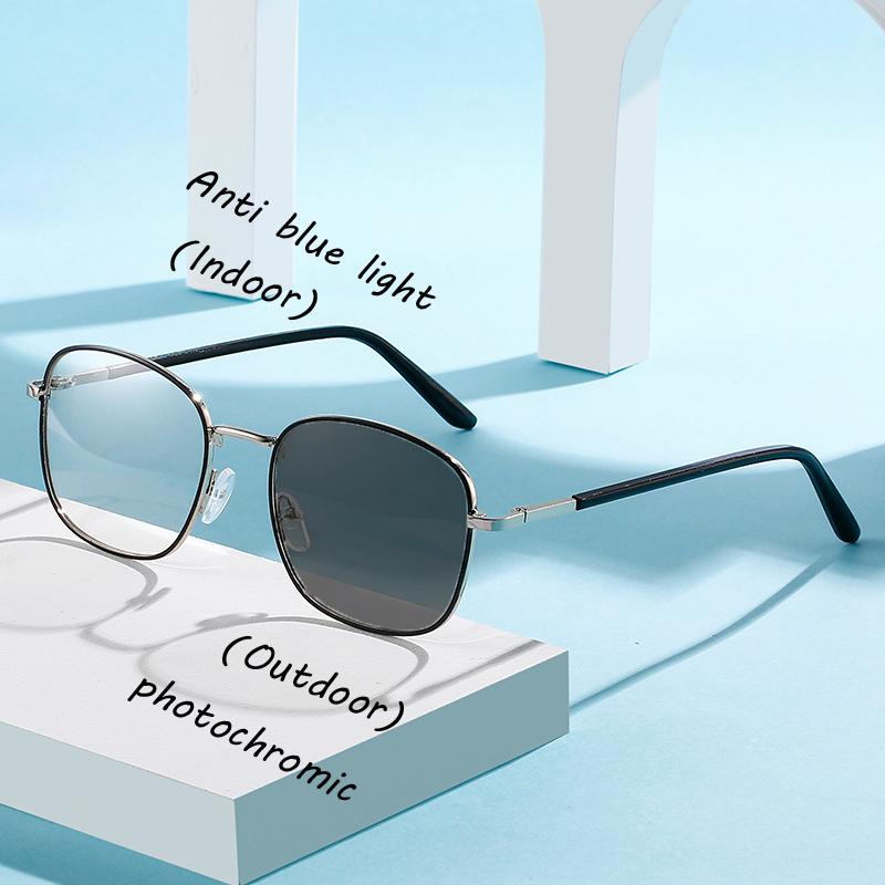 Classic Blue Light Pochromic Women Glasses Frame Fashion Metal Hinge Eyewear Optical Prescription Eyeglasses Frames