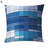 Blue Geometric Printed Throw Square Pillow Cover Sofa Chair Cushion Pillowcase