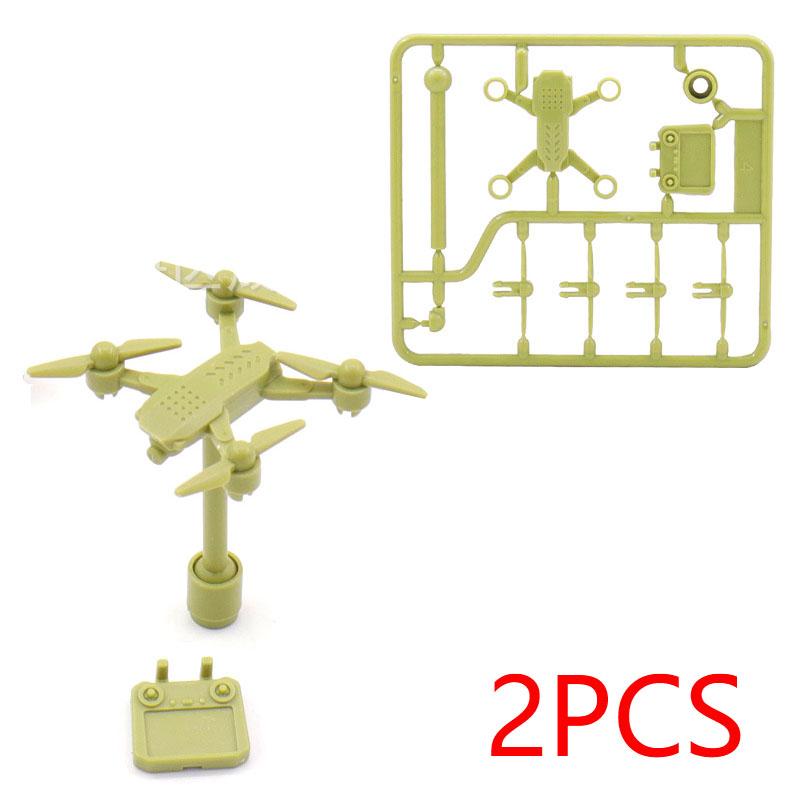 WW2 Military Scene Accessories Building Blocks Machine Gun Rifle Robot Wolf UAV MOC Bricks Toy