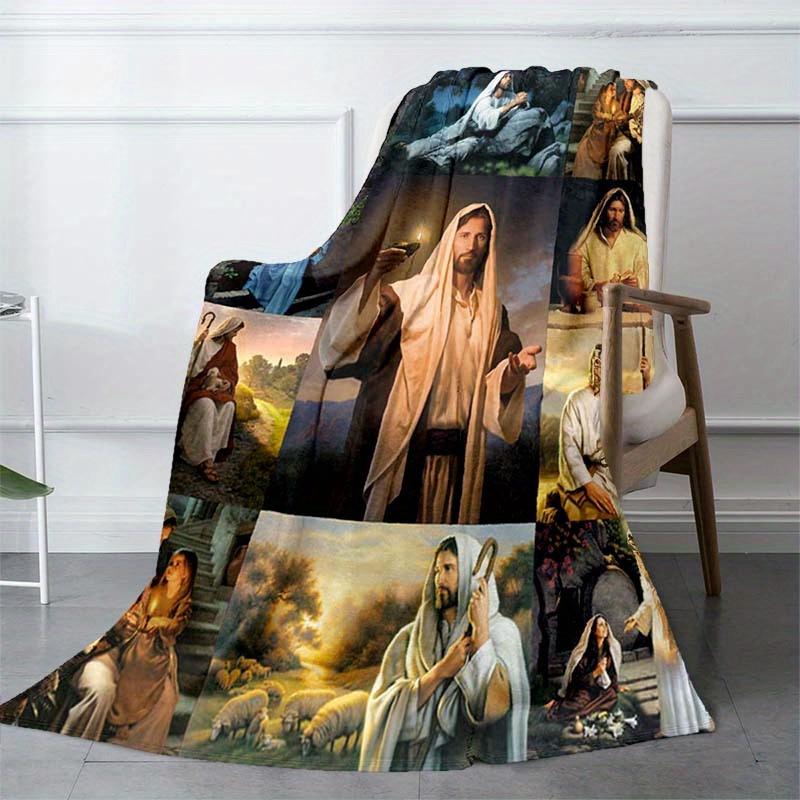 Jesus Decke Weiche Warme Überwurfdecke Nickerchen Decke Für Couch Sofa Büro Bett Camping Reise Mehrzweck Geschenk Decke Für Alle Jahreszeiten