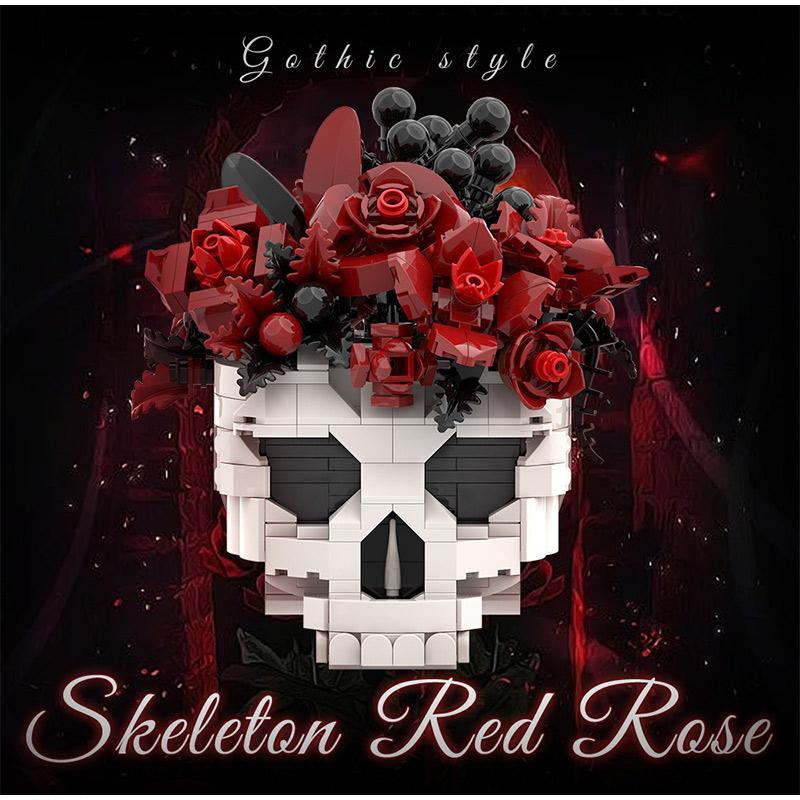 Gotische Skeletthand Rose Bausteine DIY Schwarze Romantische Dekoration Horror Valentinstagsgeschenk Kindergeburtstagsgeschenk Heimdeko Bastelartikel