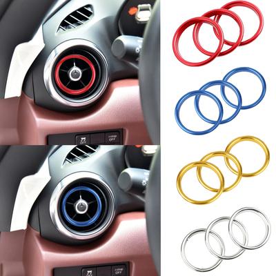 3Pcs/Set Car AC Air Outlet Condicionado Vent Decoração Central Inner Cover Ring Trim Para Mazda MX5 Mazda 2 CX3 MX-5 RF