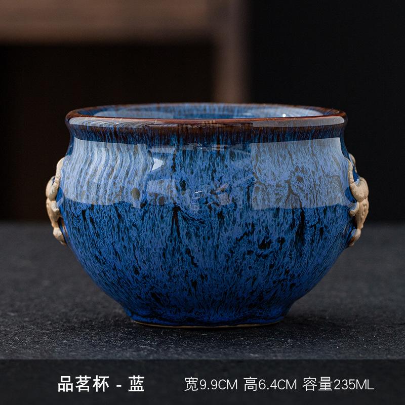 Jian Relief Gold Bull Zhan Ceramic Change Master Jun Kiln Large Kung Fu Personal Tasting Tenmoku Glaze Tea Cup
