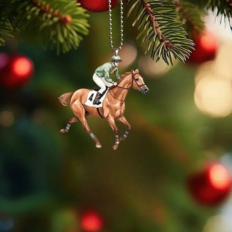 

Лошадь Акриловое Игривое Тематическое Автомобильное Подвесное Украшение Идеально Для Рождественской Елки Дома И 3