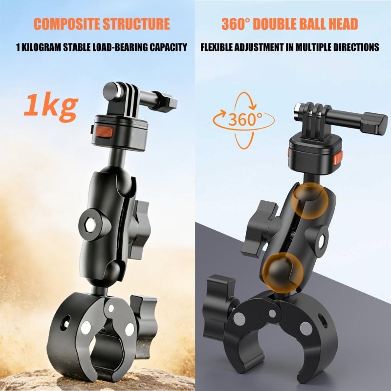 Universal Magnetic Quick Release Mount For Action Camera 360 Rotation And 18 45mm Clamp Ranges For Biking Motorcycle