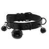 DIEZI Harajuku Punk PU Leather Choker Clavicle Chain Necklace For Women Gothic Black Bell Pendant Torques Necklace Men Jewelry