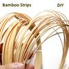10 Piezas de Tiras Planas de Bambú Natural para Manualidades, Madera Hecha a Mano DIY, Suministros para Tejer Cestas, Decoración de Flores de Jardín 2-10mm