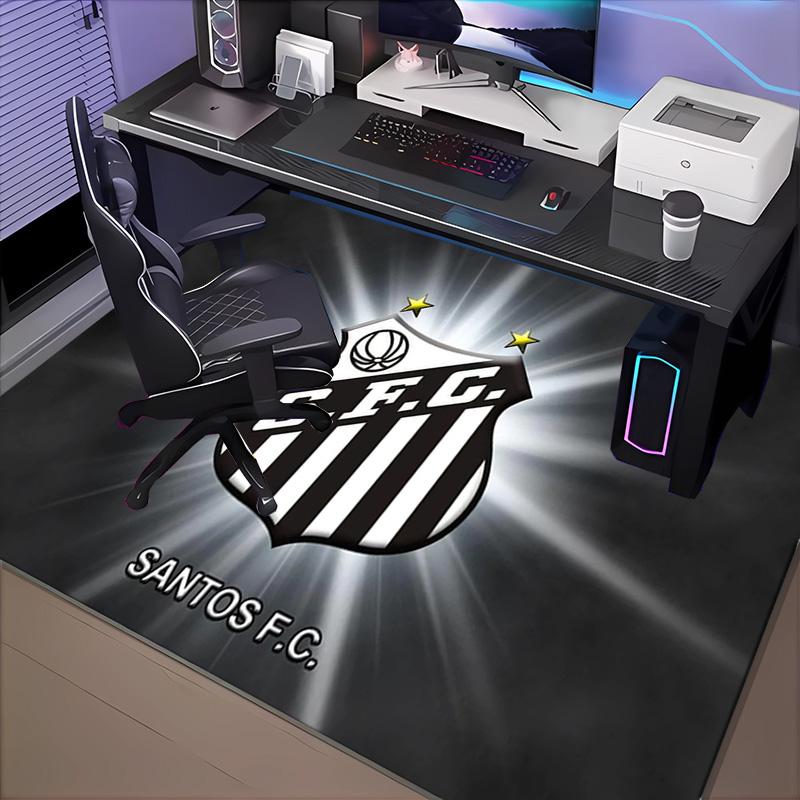 1PC Santos Futebol Emblem Rug Game Carpet, Floor Mat for Bedroom Living Room Entryway Rug, Home Decor Idea Gift for Christmas birthday