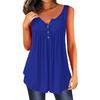 Womens Summer Sleeveless Solid Color Casual Swing Flowy Tank Tops With Buttons