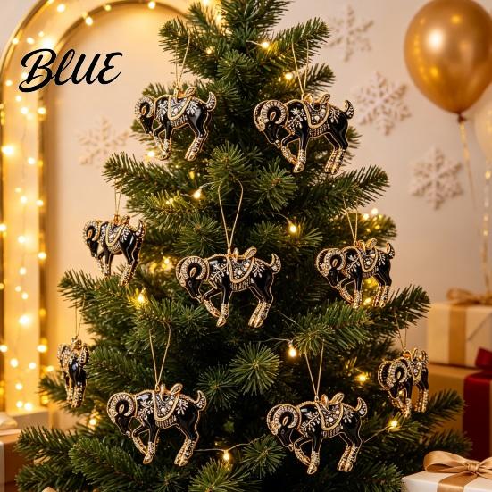 Compact Tree Ornaments for Restaurants Black Goat Christmas Hanging Ornament 2D Acrylic Festive Clear Pattern Pendant Pendant Decorative Car