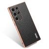 AZNS For Samsung Galaxy S24 Ultra Case Electroplating Carbon Fiber Texture PU+TPU Phone Cover