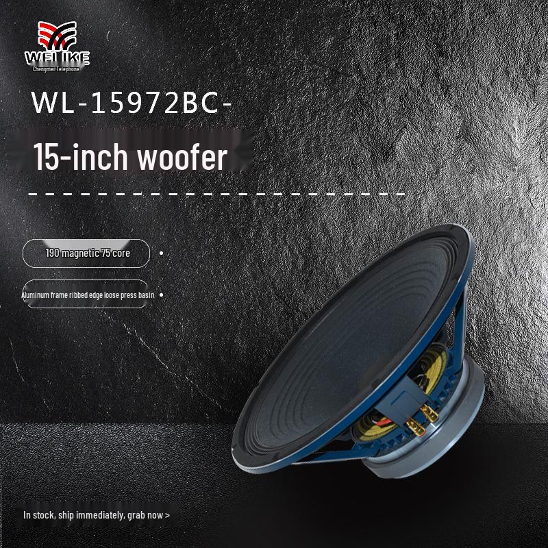

15 Bass Speaker with 190 Magnet, 75mm Voice Coil, and Aluminum Frame for Outdoor Performance and Stage Use
