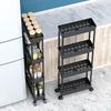 Scaffale da Pavimento Multi-strato Piccolo Carrello Portaoggetti Cestino per Verdura Scaffale da Bagno per Fessure Cucina di Casa