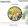 2D Flat Stained Glass Ginkgo Leaf Window Decoration, Autumn Yellow & Green Design Colored Glass Plate with Chain, Charming Sun Catcher Home Garden