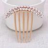 Elegant Faux Pearls Rhinestone Hair Comb Simple Women Bride Golden Simple Decor Hair Stick Wedding Birthday Hair Accessories
