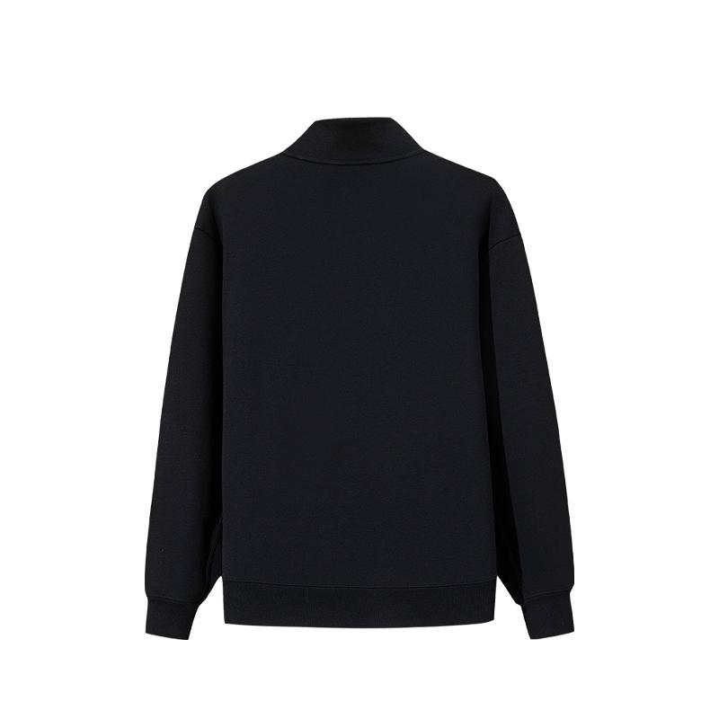 Anta Training Series Solid Color Stand Collar Versatile Casual Warm Comfortable Sweatshirt Men Sweatshirt 152547719N-2
