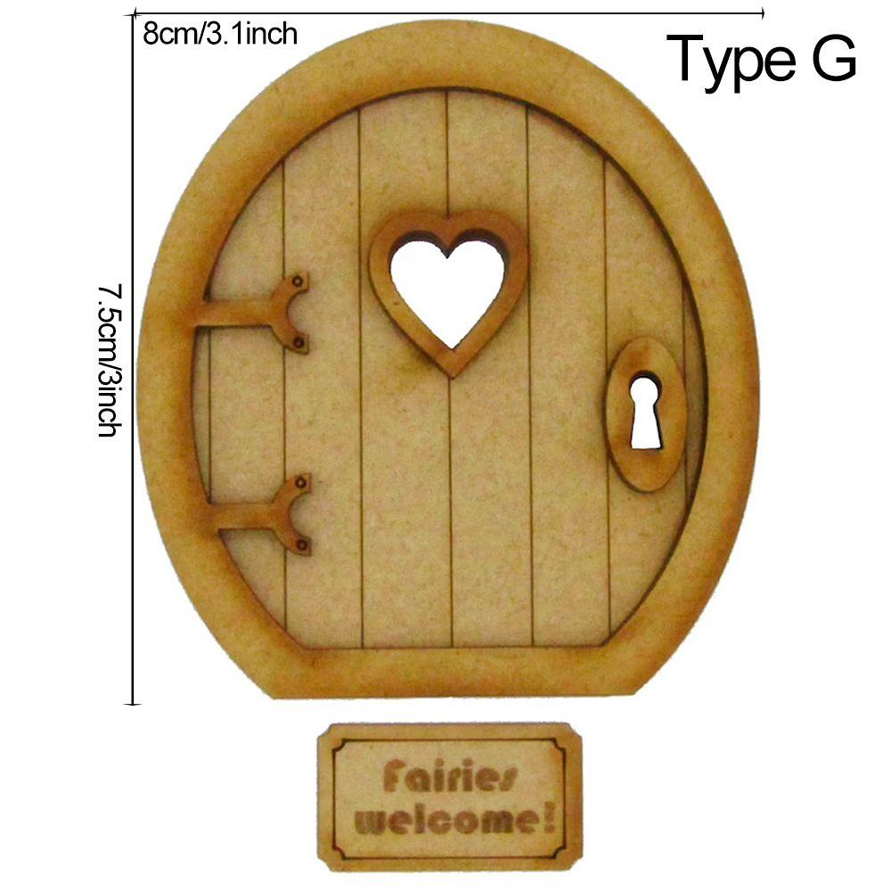 Miniature Fairy Gnome Door Figurines Vintage Wooden Elf Home Fairy Elf Door Kit For Yard Art Garden Tree Sculpture Statues Decor