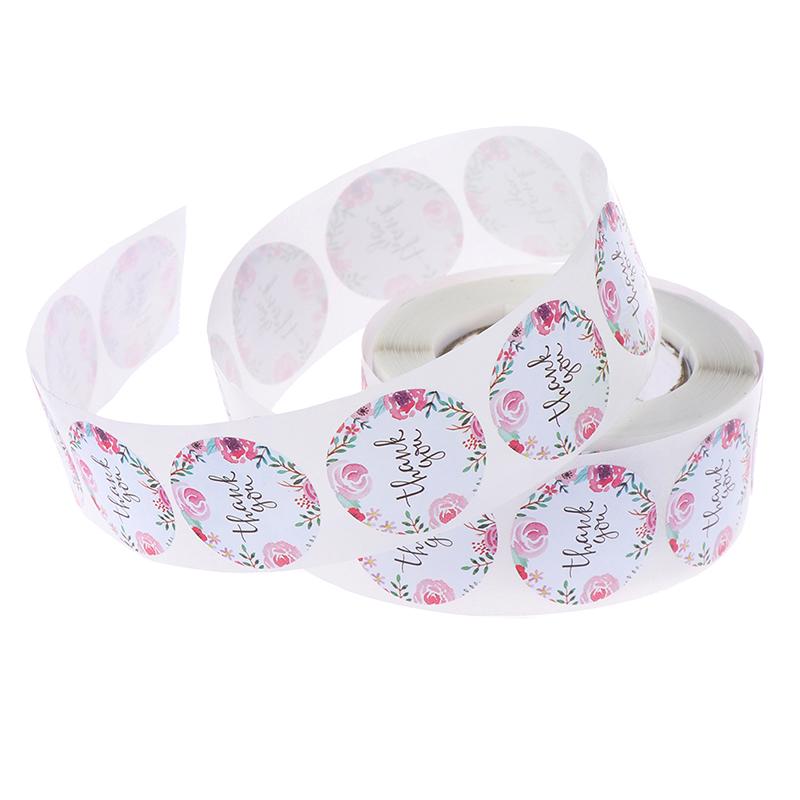 500 Labels/roll Thank You Sticker Seal Labes Flower Stationery Sticker