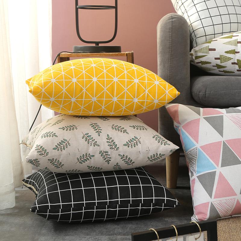 Car Waist Simple Style Special Offer Pillowcase Inserts Four Seasons Double-Sided Cushion Living Room Sofa Office 45*45