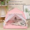 Cat Nest Kennel Summer Semi-Closed House Mat Foldable Outdoor Pet Tent Supplies Pet Bed