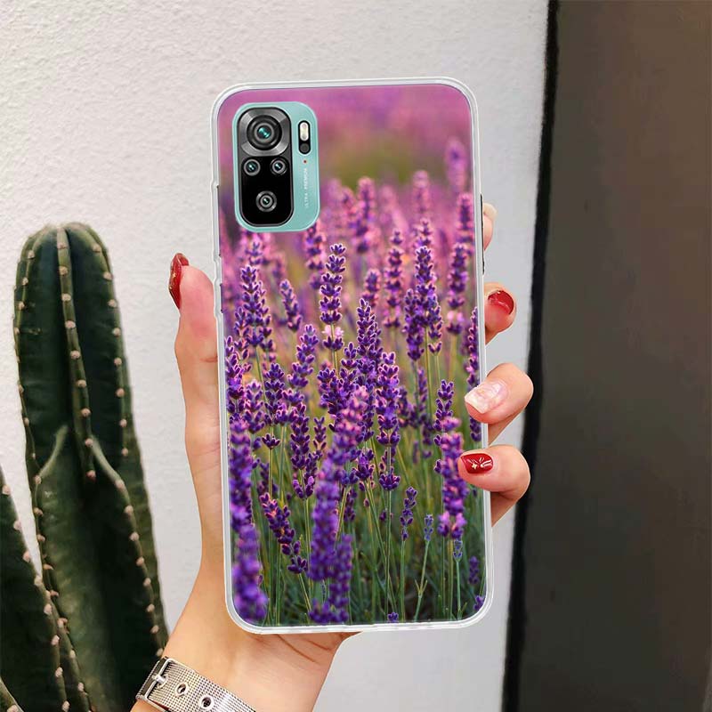 Purple Lavender Flowers Phone Case For Xiaomi Redmi Note 13 14 15 Pro Plus 12S 12 14S 11S 11E 10 10S 11 11T 5G 4G Cover Coque Re