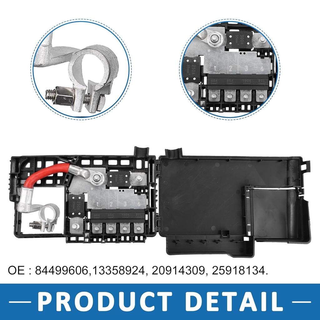 Fuse Box Battery Terminal with Cover 20914309 Engine Compartment Fuse Block for Buick Regal 2011-2017 Black