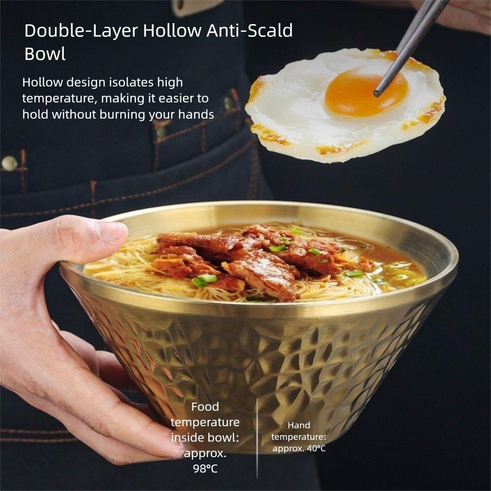 304 Stainless Steel Salad Mixing Bowl Double Layer Ice Shaved Bowl Thicken Ice Cream Bowl Rice