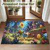 Crystal Velvet Square Rug Custom NamePlants vs. Zombie Pattern Non Slip Home Floor Decor Rug