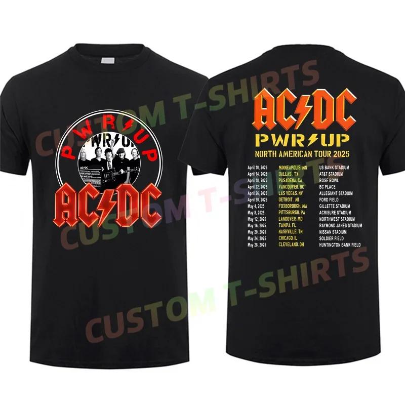 2025 Bon Scott AC/DC Rock T-Shirt T-Shirt Für Herren Geschenke Für Männer Baumwoll-T-Shirt Pwr Up Welttournee Europa