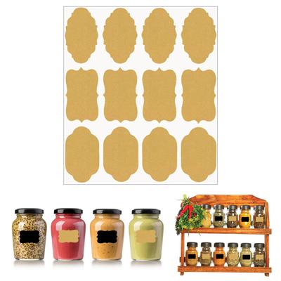 120PCS Kraft Label Stickers with Fancy Shapes Storage Box Labels for Homemade Items Essential Oil Bottles and Jars
