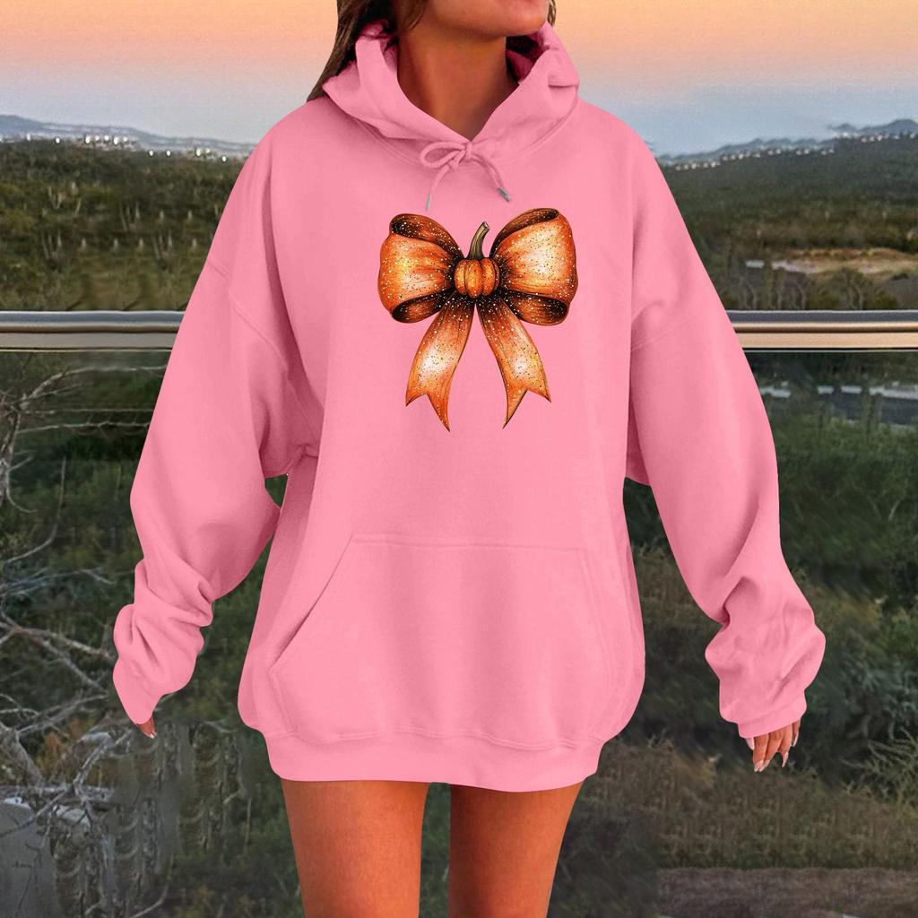 Women's Long-sleeved  Oversized Dropped Shoulder Sleeves Women's Hooded Halloween Print Plush Sweatshirt