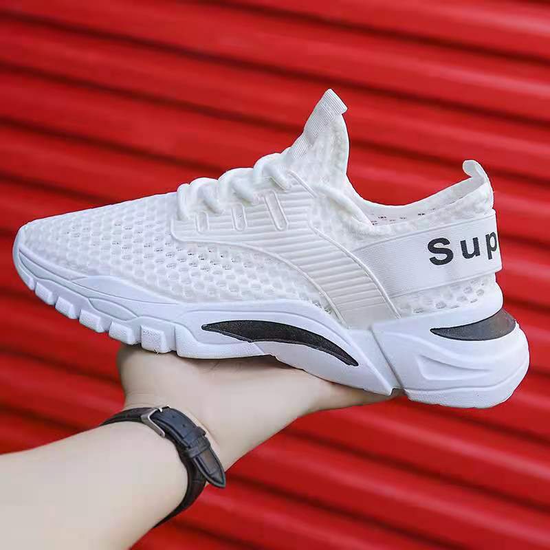 Frühlings- und Sommer Herrenschuhe atmungsaktives Mesh Flyknit Freizeitschuhe rutschfest und verschleißfest leichte Laufschuhe Herrenschuhe