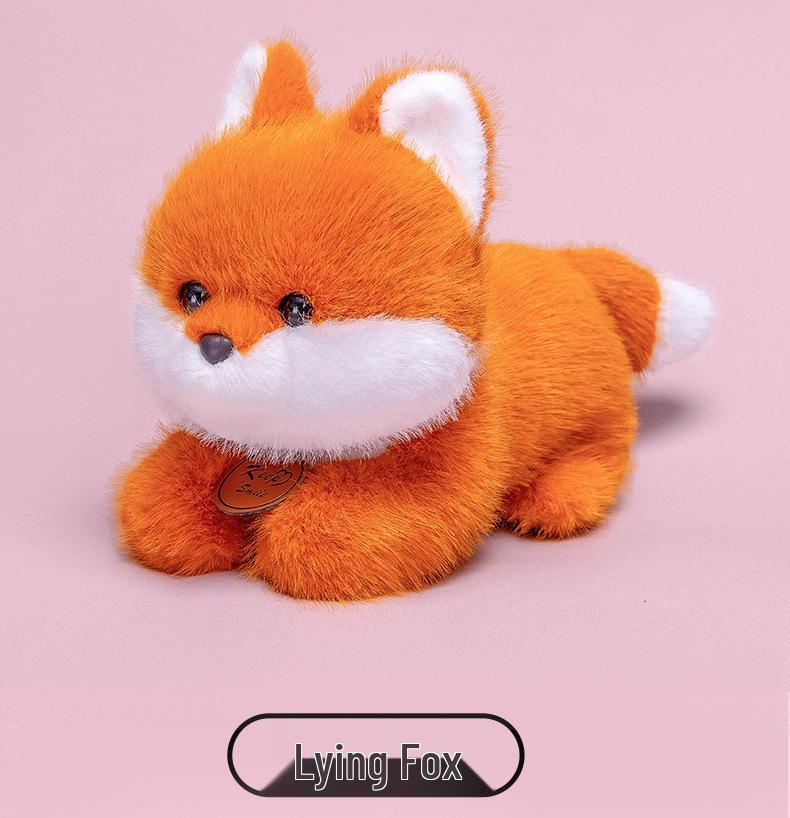 Adorable Fox Kitten Plush Toy Desk Ornament – Cute Pet Companion Gift