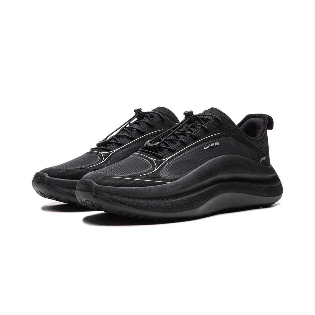 Li Ning Cushioning Slip Resistant Abrasion Resistant Lightweight Low top Casual Shoes Men's Black AGLW049-4