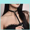 Leather Choker With Palladium Pendant For Men Women Fashion