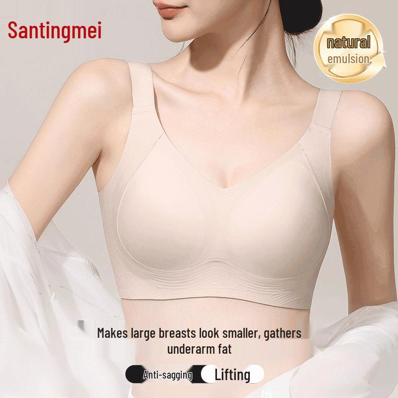 TINGMEI Plus Size Seamless Latex Lift Bra L (115-130 lbs)