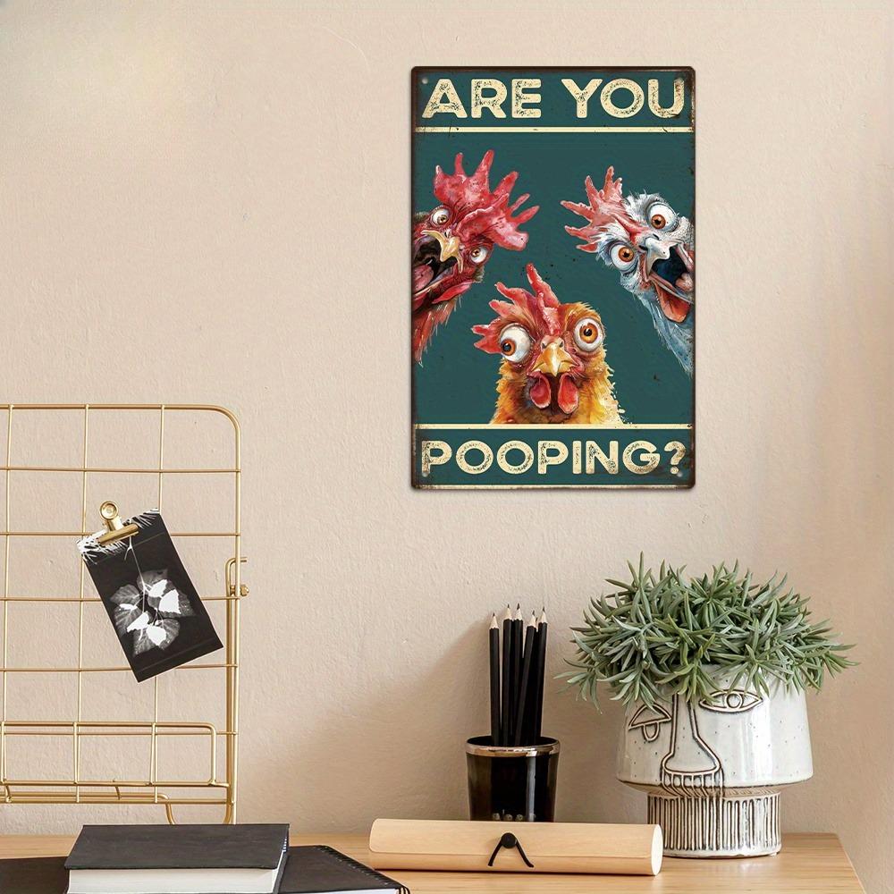1pc Iron Decor Vintage Metal Tin Sign, "Are You Pooping?" Humorous Wall Art, Multipurpose Home Farmhouse Toilet/Bathroom Decor