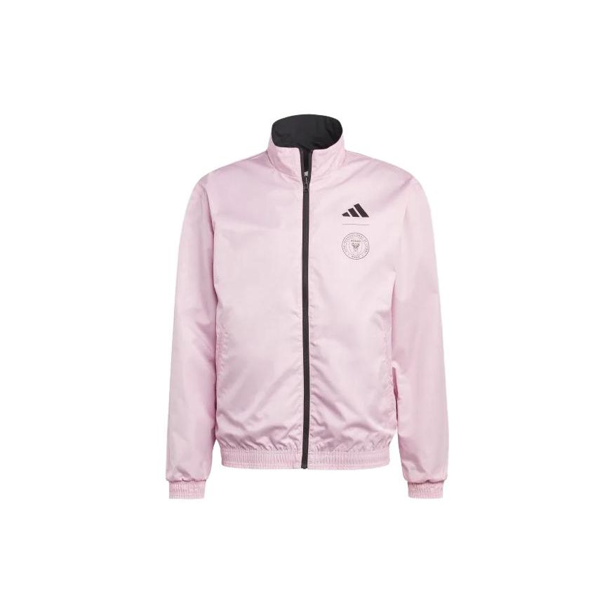 Adidas Miami International Wendbare Trainingsjacke mit Stehkragen und durchgehendem Reißverschluss Herren Jacken Schwarz Rosa HU0061