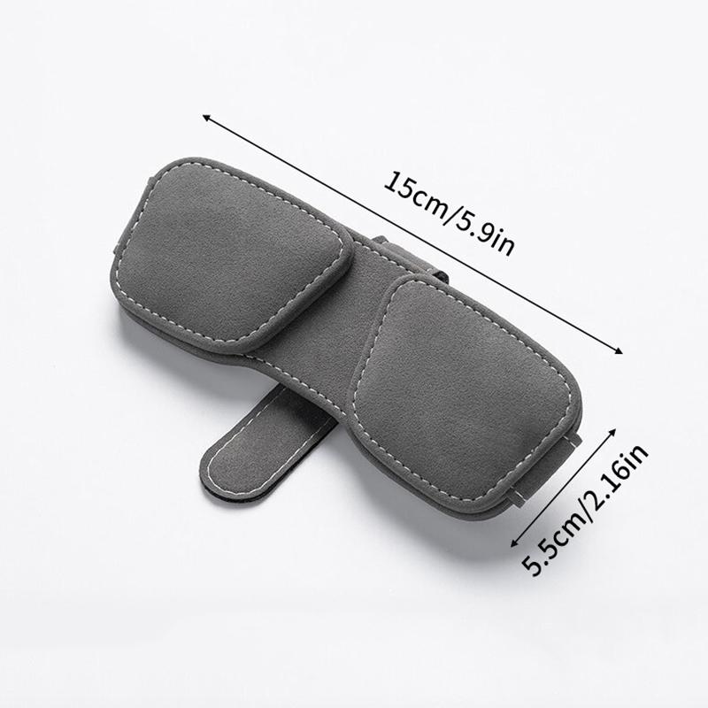 Sunglass Holder For Car Double Clip, Sunglasses Clip For Car Visor, Magnetic Leather For Car Visor, Cars Sun Visor Ticket Clip