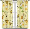 Bee Blackout Curtains Cartoon Flying Bees Daisy Honey Chamomile Flowers Spring Animal Print Living Room Bedroom Cafe Heat