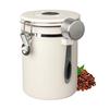 1.2 1.5 1.8L Coffee Bean Jar Airtight Canister Sealed Stainless Steel With Spoon One Way Valve Cannister Coffee Storage Kitchen