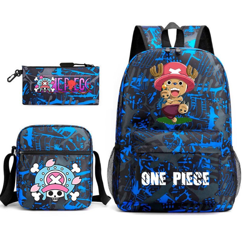ONE PIECE heat transfer schoolbag primary school student printed backpack large capacity backpack backpack pencil case