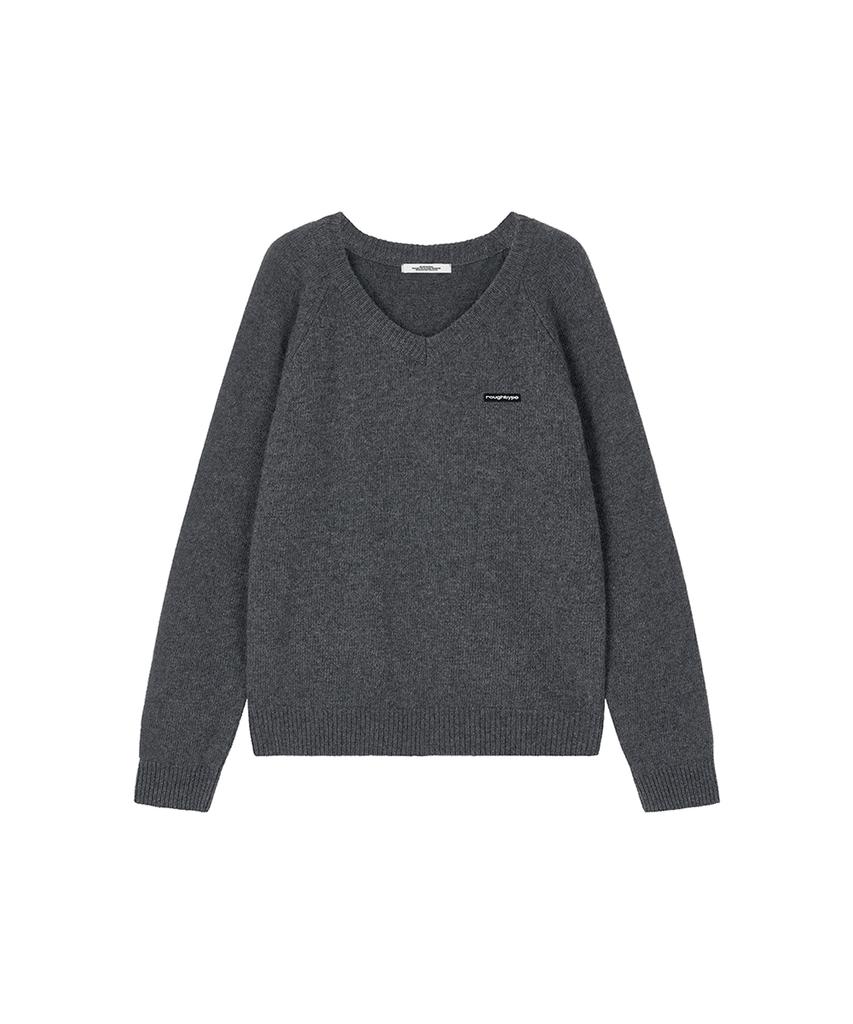 ROUGHTYPE Essential Loose V-Neck Knit - Charcoal