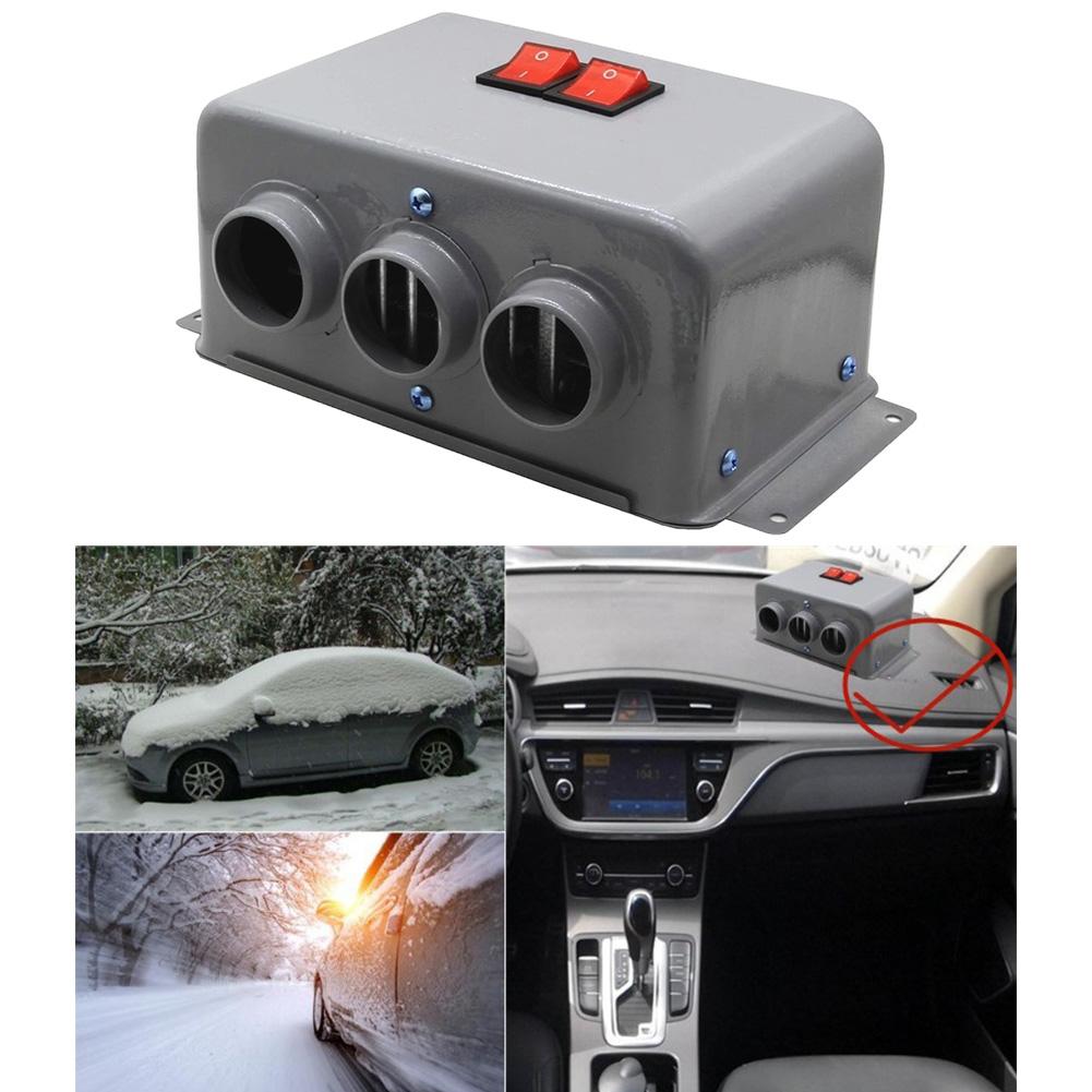 800W 12V Car Heater with Triple Hole Design for Rapid Heating Defrost Low Noise Operation Vehicle Heater for Winter Use