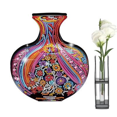 DIY Artistic Vase Desktop Diamond Art Kits Double Sided Drill Diamond Art Tabletop Painting Kit for Adults Home Office Decor