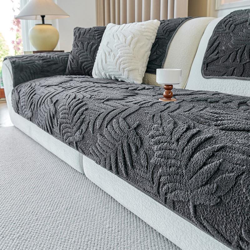 Winter Living Home Non-slip Frond Jacquard Sofa Cushion Couch Sofa Covers Warm Slipcover Funda Sofa Mats