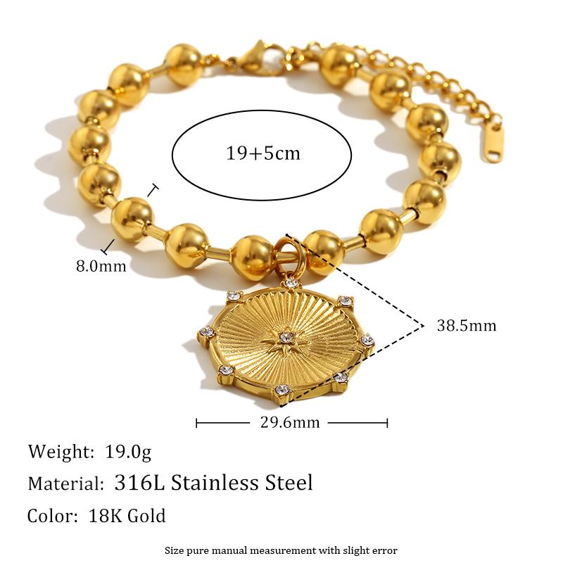 

MamacitaSlay 316L Stainless Steel Bead String Circular Heart Letter Necklace Bracelet Waterproof Jewelry Women s Charm Gift 2026