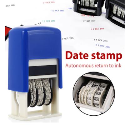 Tampon encreur dateur Anglais Sceaux Plastique Multicolore Carré DIY Scrapbooking Papeterie Fournitures de bureau École Durable